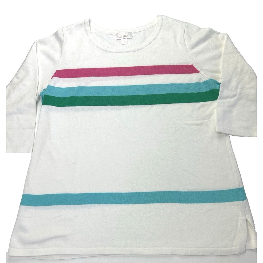 Belle By‎ Kim Gravel Vacation Costal Grandma pullover 3/4 sleeve size L